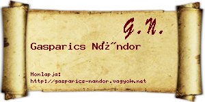 Gasparics Nándor névjegykártya